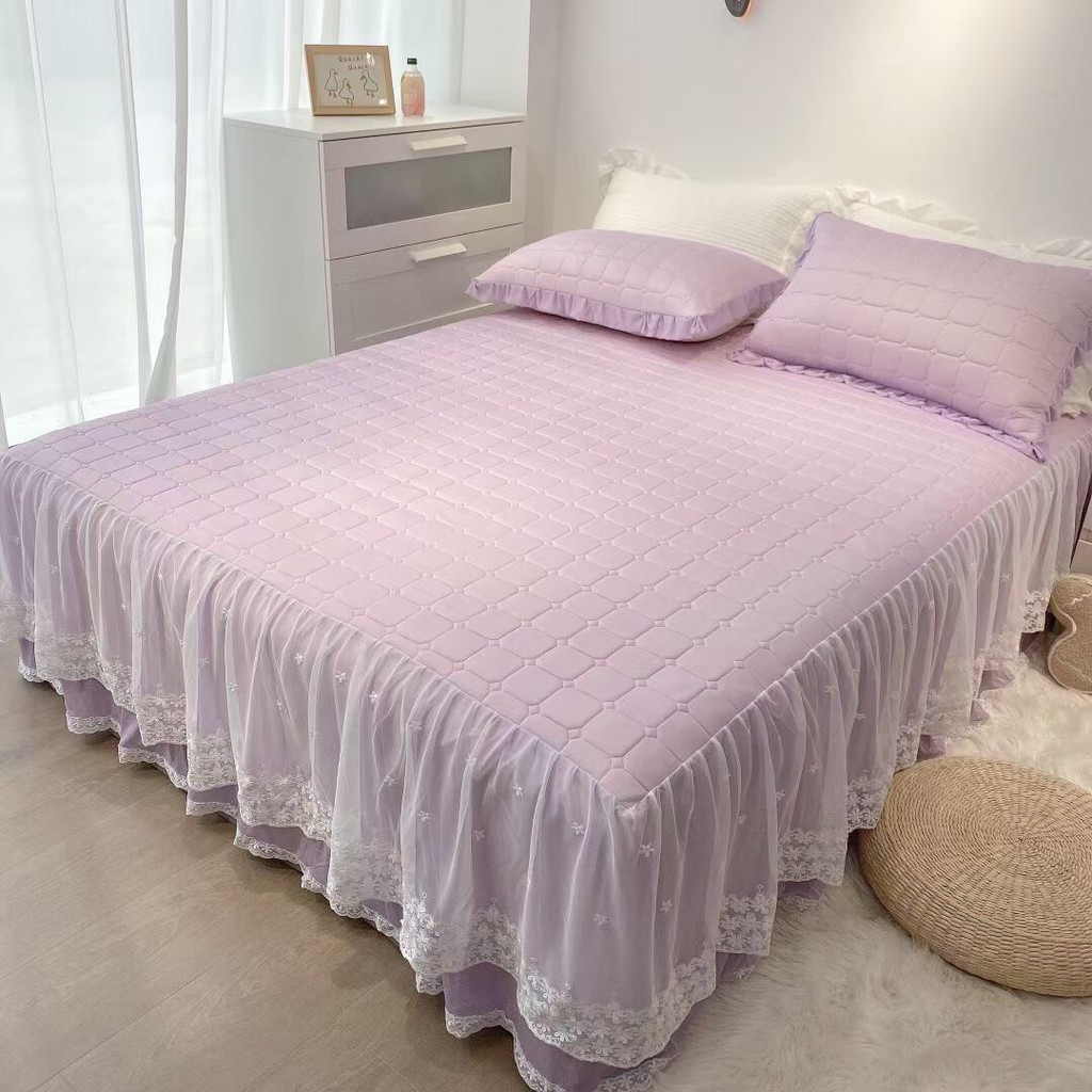 Ga trải giường cao su non phủ bèo ren công chúa ❤️ hàng thiết kế cao cấp