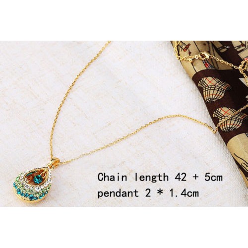 Dây chuyền phối mặt hình giọt nước đính đá thanh lịch cho phái nữ