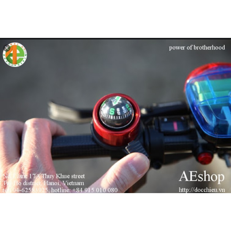 Chuông xe đạp hợp kim nhôm mạ điện nhiều màu có la bàn hình cầu
