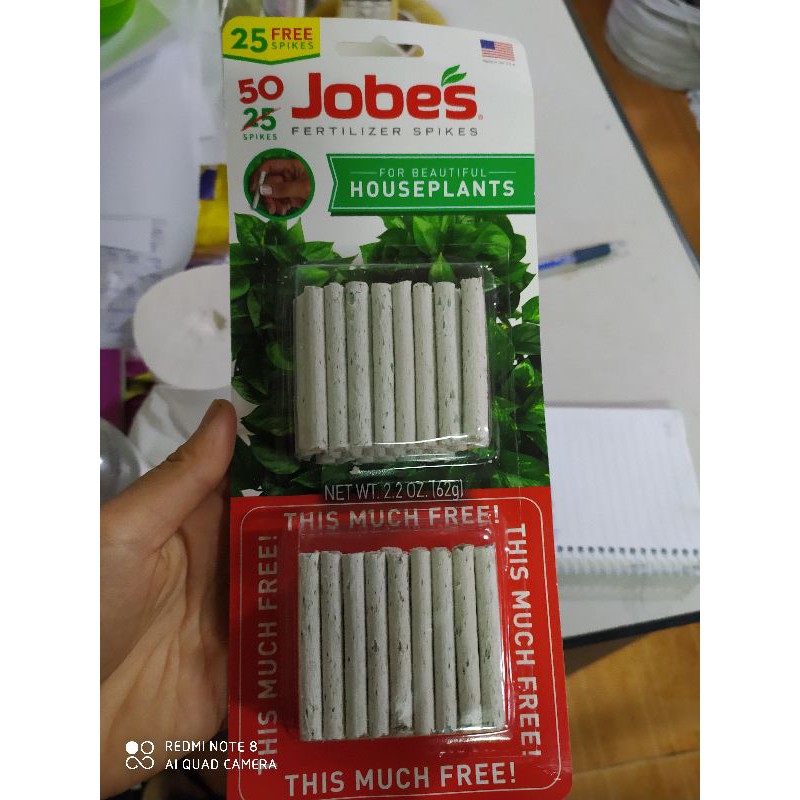 Phân sâu tan chậm Mỹ Jobes 13-4-5 cho cây cảnh 50 que