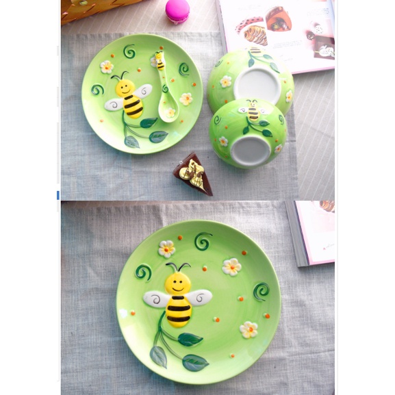 ONG XL- đĩa , bát, thìa cute