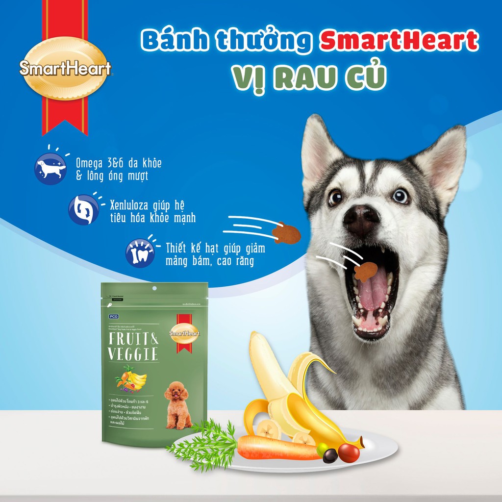 [100gr] Snack Smart Heart Thái Lan nhiều hương vị cho chó mọi giai đoạn tuổi 100gr