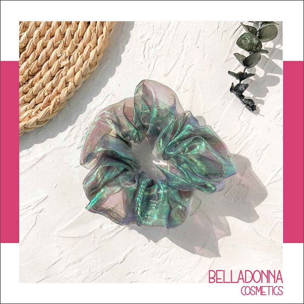 (HCM_Giao Nhanh) Dây Cột Tóc Vải Voan Ánh Nhũ BellaDonna (6 màu như hình)