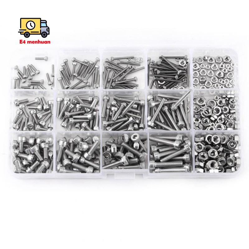 Bộ 480 Ốc Vít M2 M3 M4 Đầu Lục Giác Bằng Thép Không Gỉ Chất Lượng Cao
