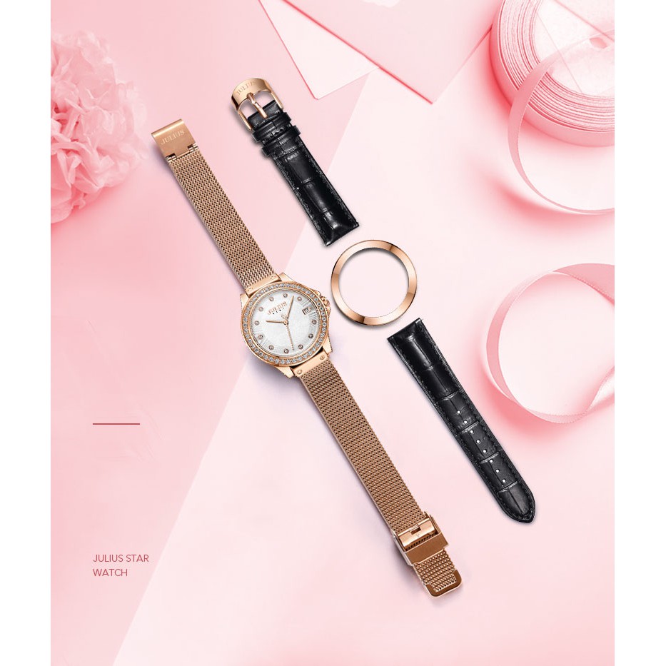 [Julius Official] Đồng hồ nữ Julius Star JS-040 kính sapphire