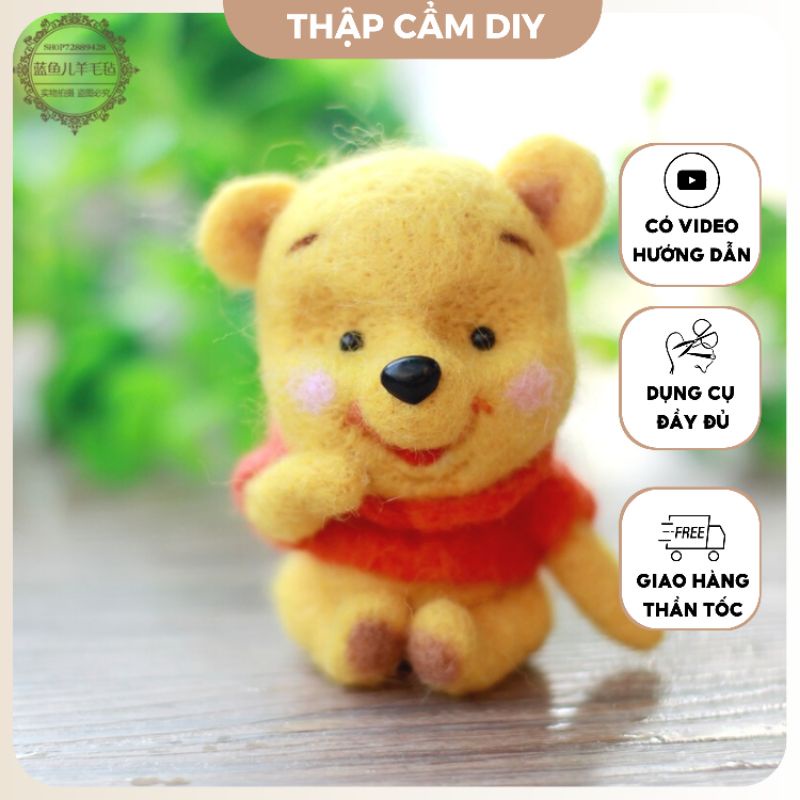 Len Chọc Handmade, Bộ Kit Len Chọc Gấu Pooh