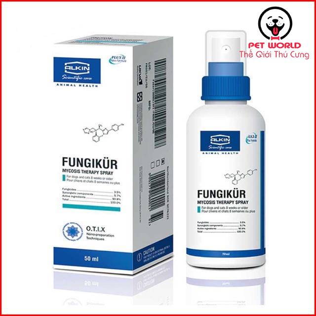 Xịt Trị Nấm Chó Mèo Fungikur Alkin mẫu 2020 50ml