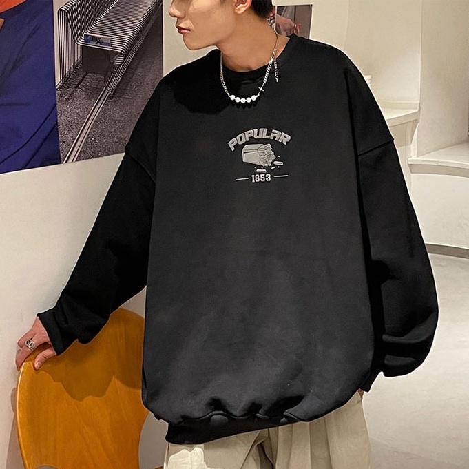 Áo sweater tay dài in họa tiết trẻ trung cho nam