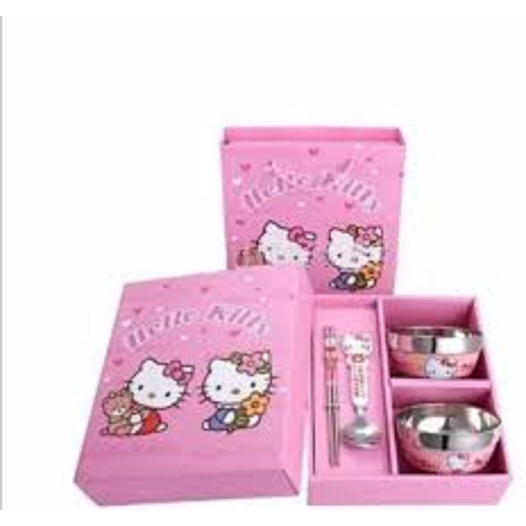 BỘ BÁT ĂN CHỐNG NÓNG HELLO KITTY - DOREMON DỄ THƯƠNG CHO BÉ