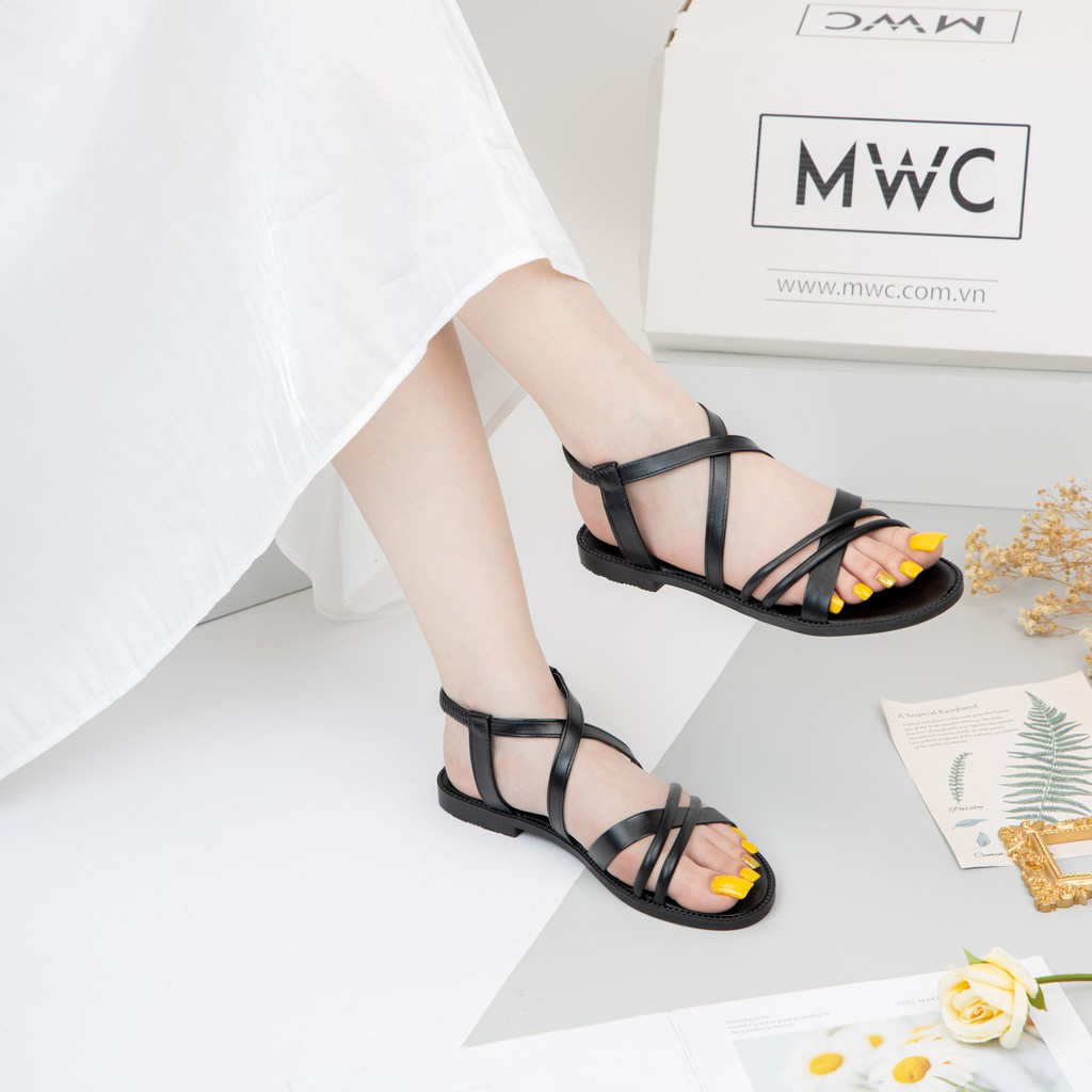 Giày Sandal MWC Đế Bệt Quai Mảnh Phối Phong Cách Chiến Binh NUSD - 2773