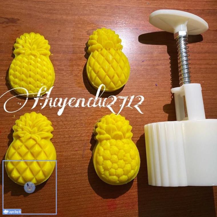 Khuôn trung thu lò xo - mẫu quả dứa  50g làm bánh dứa