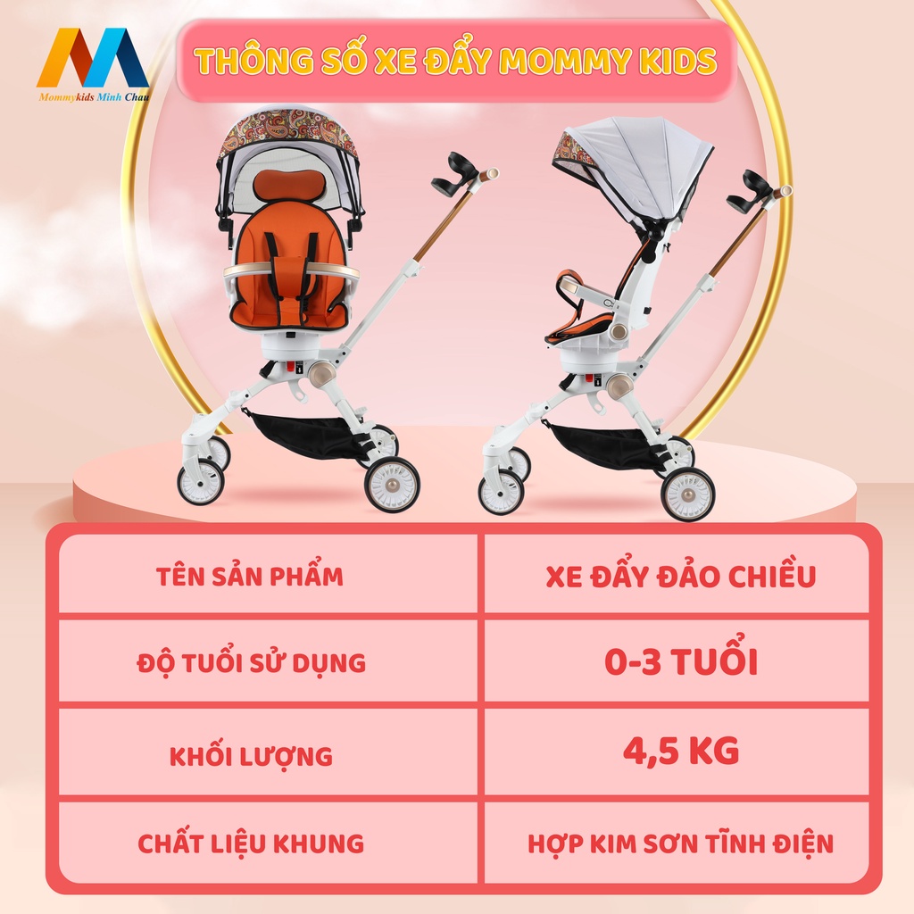Xe đẩy gấp gọn cho bé S.Shine Xoay 360 độ có thể nằm nhiều từ thế phù hợp cho bé từ 0 - 6 tuổi