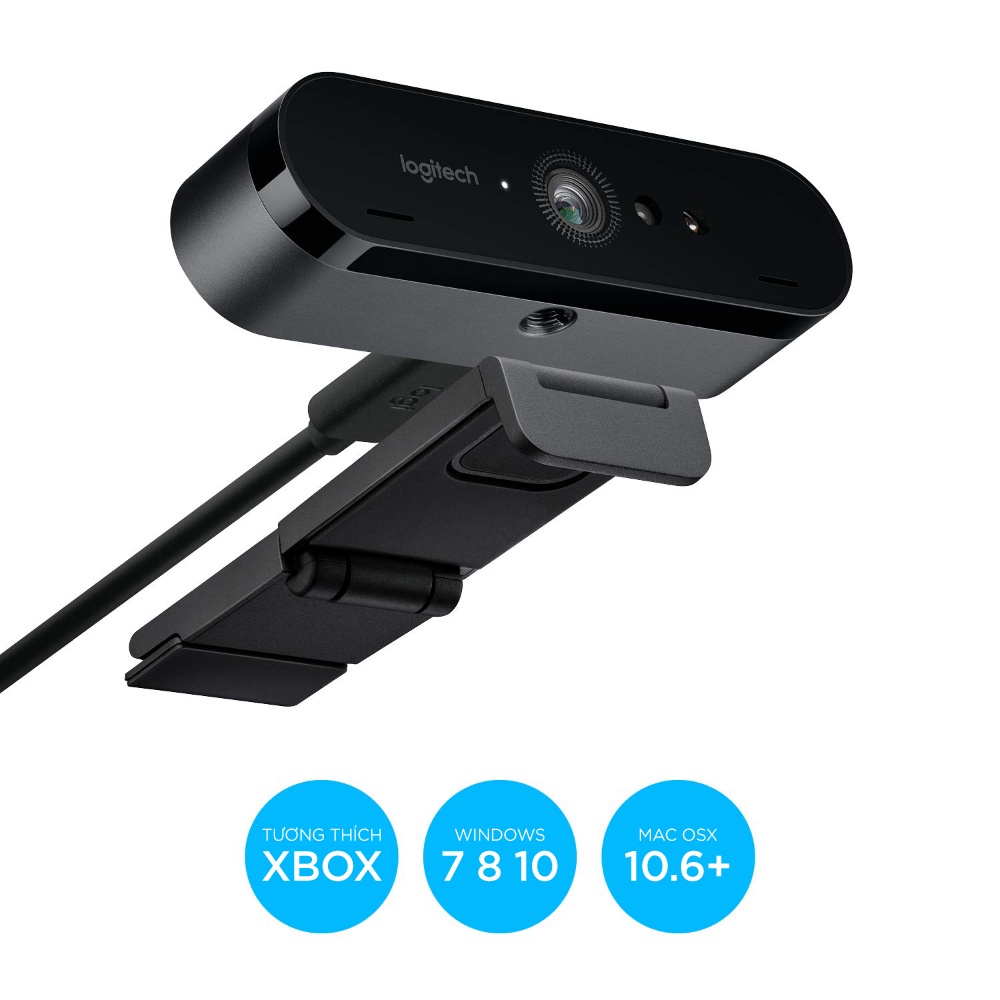 Webcam Logitech BRIO - 4K Ultra HD, tự động chỉnh sáng &amp; lấy nét, góc rộng 78 độ vanphongstar