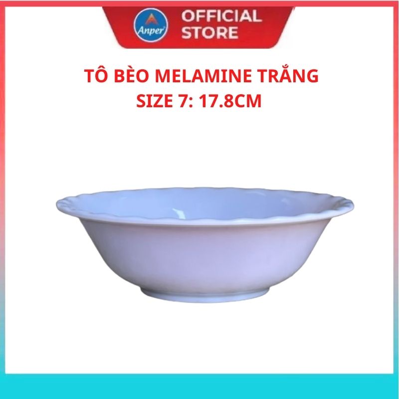 Bộ tô chén bát dĩa đĩa nhựa Melamine ANPER livicop nhựa cứng Nhật Hàn cao cấp màu sắc trắng trơn sang trọng