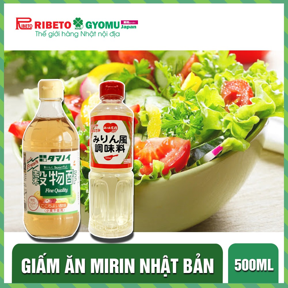 Các loại giấm ăn, giấm mirin, giấm hoa quả Nhật Bản 500ml- hàng nội địa.