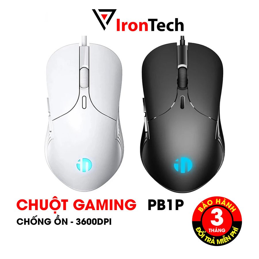 Chuột máy tính gaming Iron Tech Inphic PB1P PRO 4800 DPI 6000 FPS Có dây Im lặng tắt tiếng silent cảm biến quang mượt mà