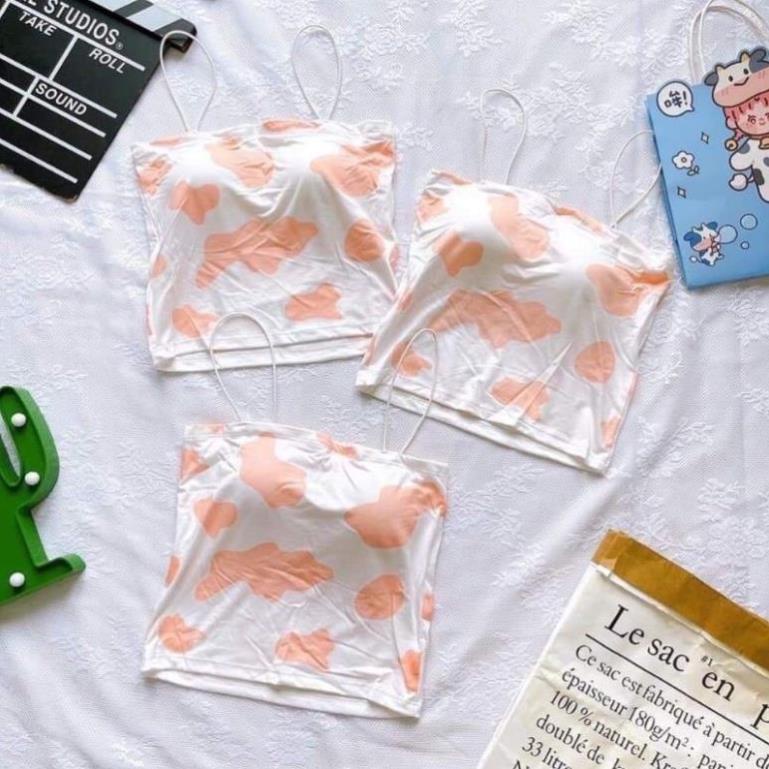 [Siêu Hot] Áo Croptop 2 Dây - Áo 2 Dây Đốm Bò Sữa Cực Hot Moonstore