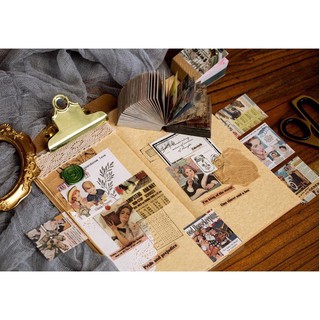 Set 400 sticker vintage phong cách dễ thương, retro, bullet journal, DIY