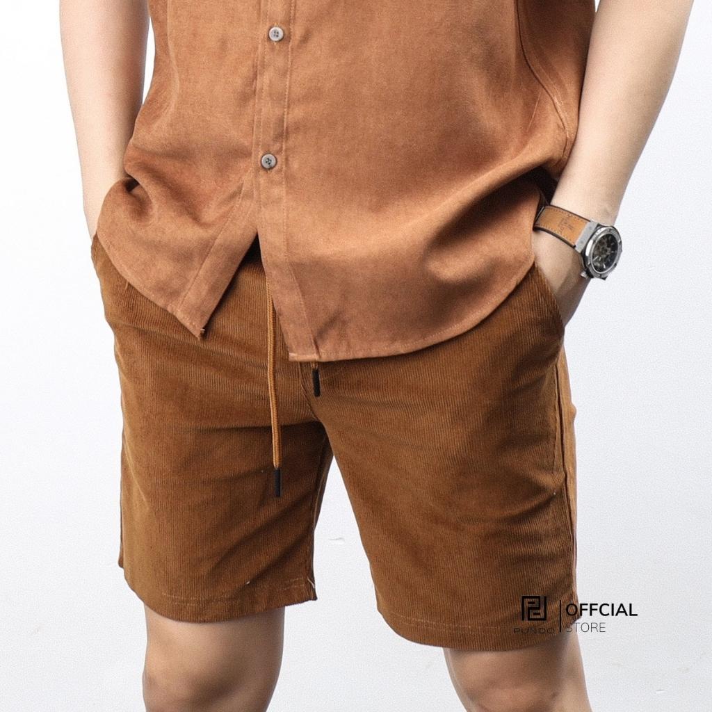 Quần short nam chất vải nhung tăm dày dặn, năng động, thoải mái PUNDO QSPD024
