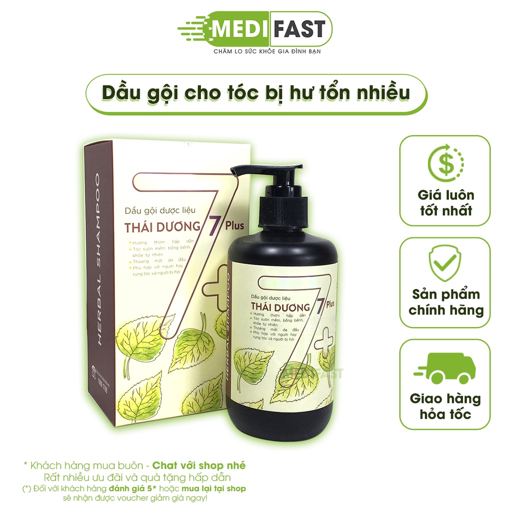 Dầu gội Thái Dương 7 Plus - Mẫu mới chai 250ml có Vòi tiện dụng - giảm ngứa và rụng tóc từ thảo dược