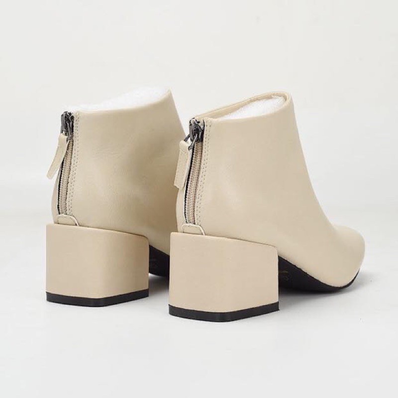 Bốt da trơn cổ thấp kéo khoá sau | BigBuy360 - bigbuy360.vn