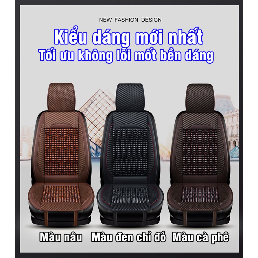 Lót ghế và tựa lưng hạt gỗ massage cao cấp cho văn phòng và ô tô, xe hơi, xe khách, xe tải