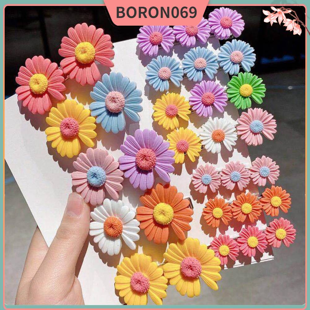 Kẹp Tóc Hình Hoa Cúc Bằng Nhựa Resin Dễ Thương Dành Cho Bạn Gái BORON069