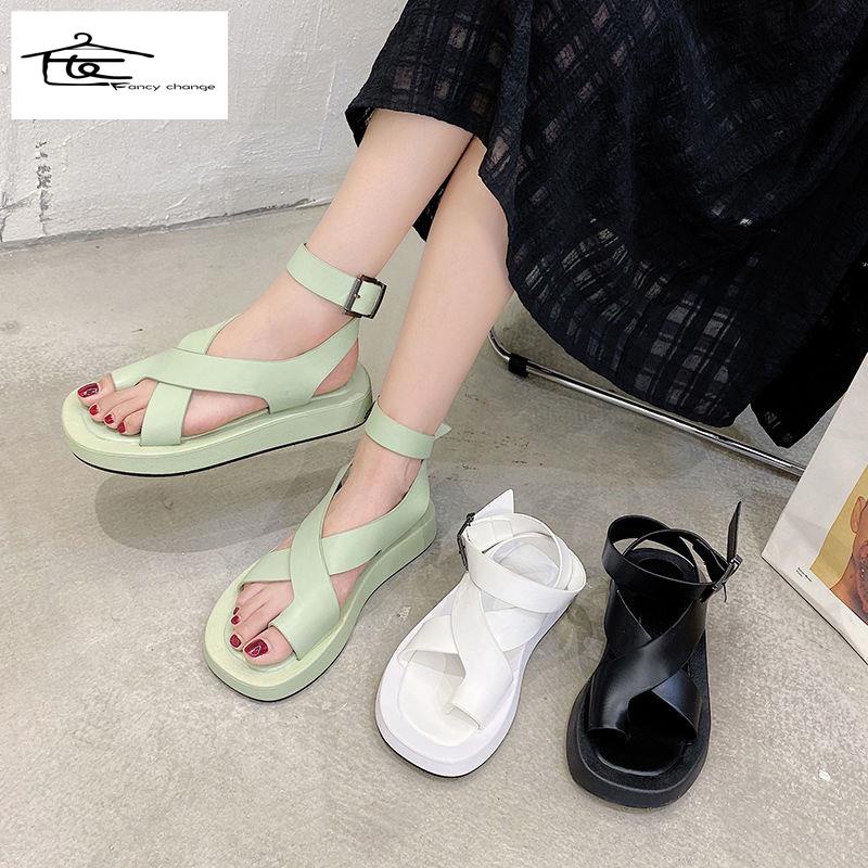 Giày Sandal Đế Xuồng Dày Thời Trang Đi Biển Mùa Hè