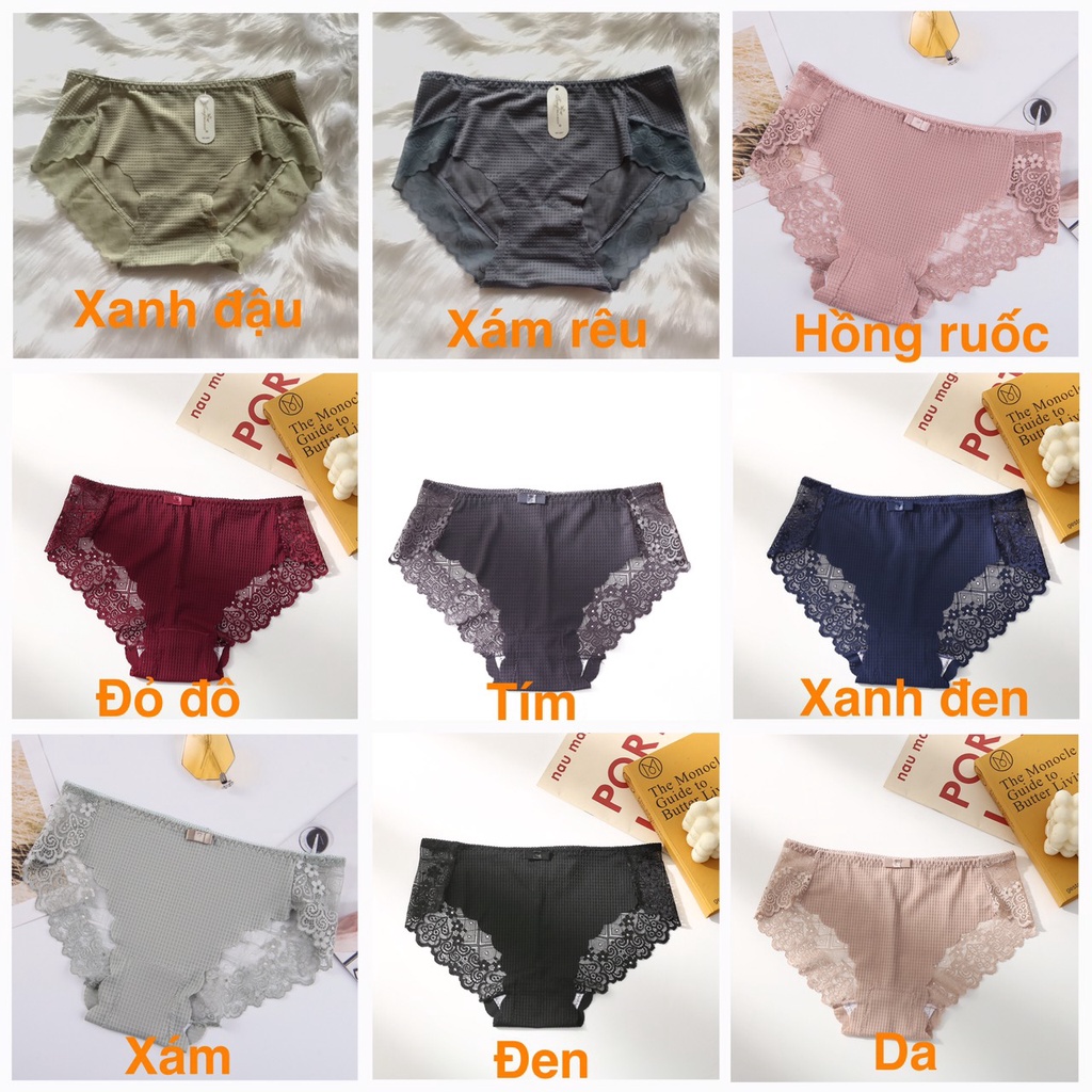 Quần Lót Nữ Ren Lưới Thoáng Mát, Quần Chíp Phối Ren Sexy Quyến Rũ Tôn Dáng Cực Xinh Hieu Store24h - 2212