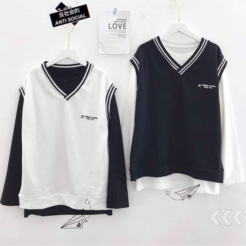 Áo Gile viền 2 sọc🔥 Áo Gile viền 2 sọc TRẮNG/ĐEN 🎶/Nam nữ unisex/FREESHIP 99K ❤️