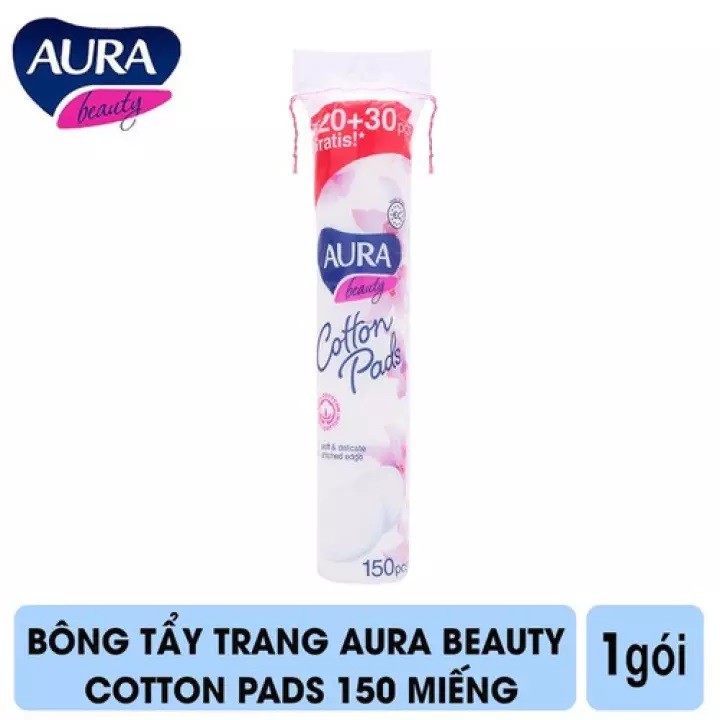 Bông tẩy trang Aura cotton  Bông tẩy trang Aura 100% cotton