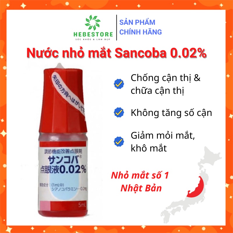 Nước nhỏ mắt Sancoba 5ml Nhật Bản chống cận thị giảm mỏi mắt | WebRaoVat - webraovat.net.vn