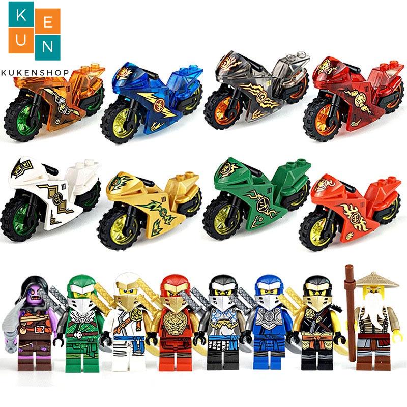 Đồ Chơi COMBO 8 Minifigures Nhân Vật Ninja Go Cùng Xe Moto 005681 - Đồ Chơi Lắp Ráp Nhân Vật Hoạt Hình