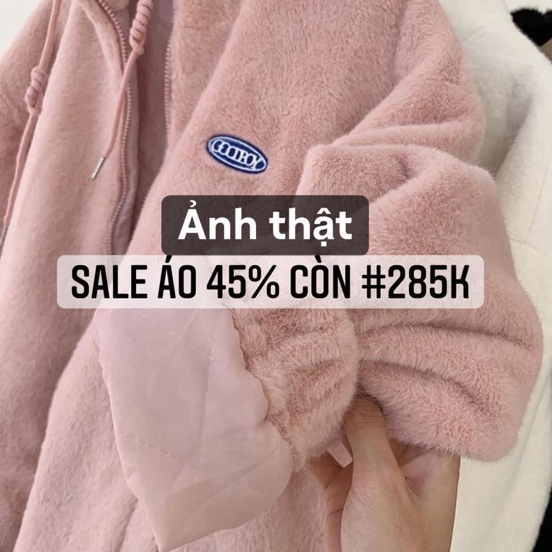 Áo khoác lông over size phong cách nữ hàn quốc