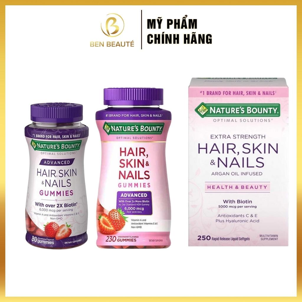 Kẹo Dẻo Nature's Bounty Hair, Skin & Nails Gummies Làm Đẹp Da Tóc