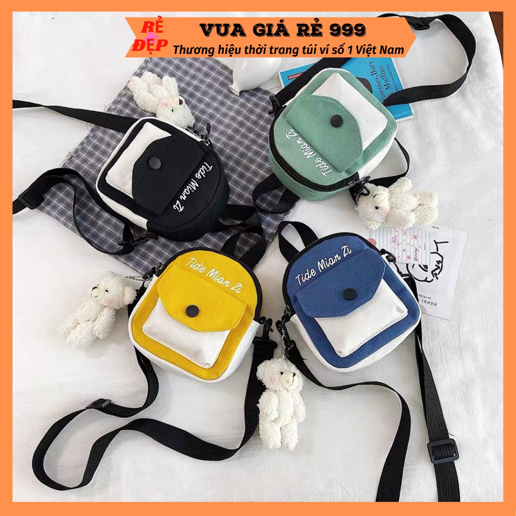 [TẶNG MÓC GẤU] Túi vải canvas nữ đẹp đi chơi thời trang dễ thương cute giá rẻ TV33