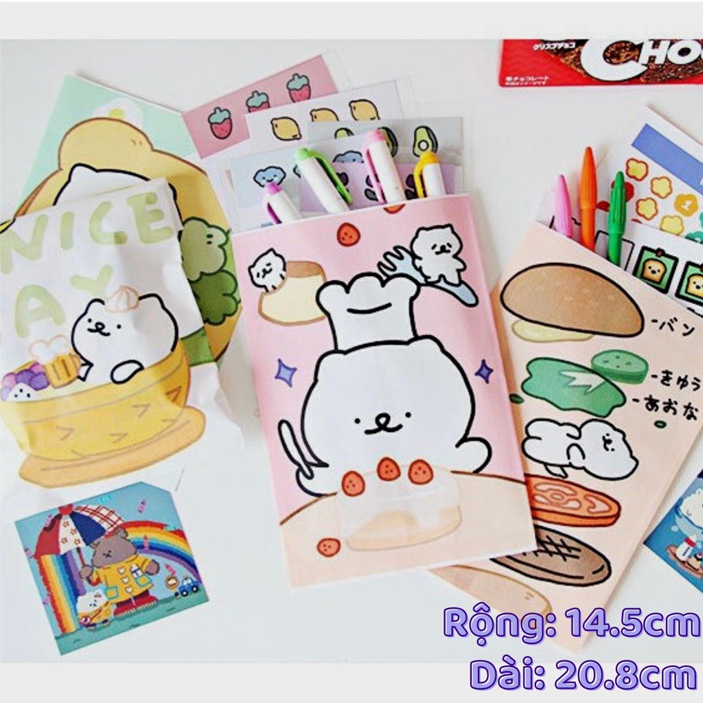 Túi giấy đựng quà mini cute mẫu 3, giấy gói hàng họa tiết cute