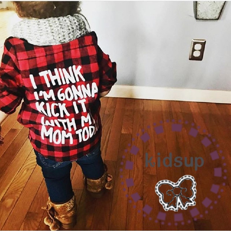 ✸ღ✸Unisex Toddler Kids Baby Girls Printed Plaid Shirt Long Sleeve Tops Casual Clothes