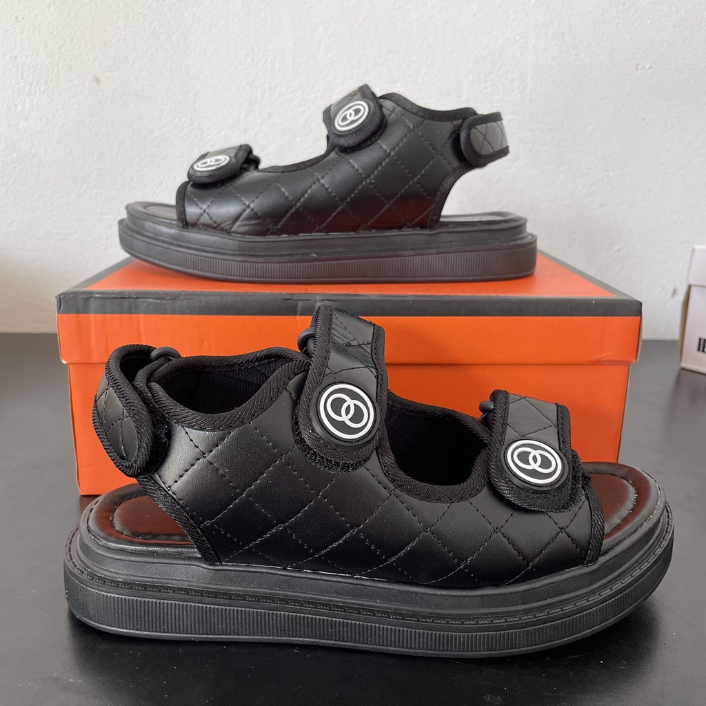 Dép Sandal nữ GUC trắng đen, dép quai hậu Học Sinh Sinh Viên full box