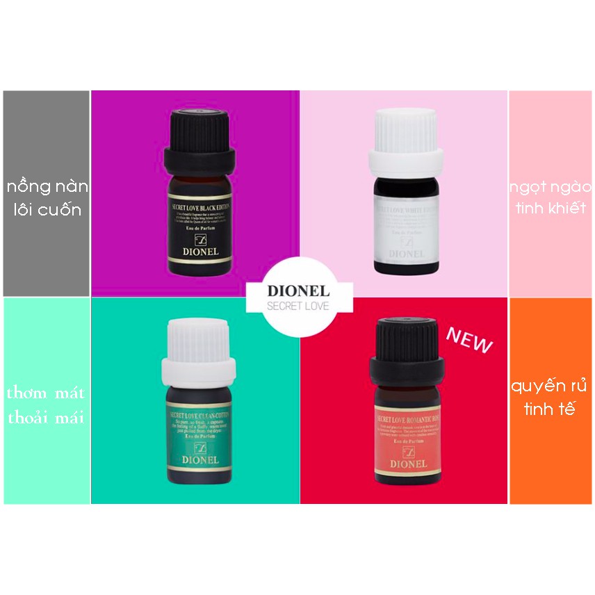 Nước Hoa Vùng Kín Dionel Secret Love 5ML ( Đen + Trắng + Xanh Lá + Hồng )