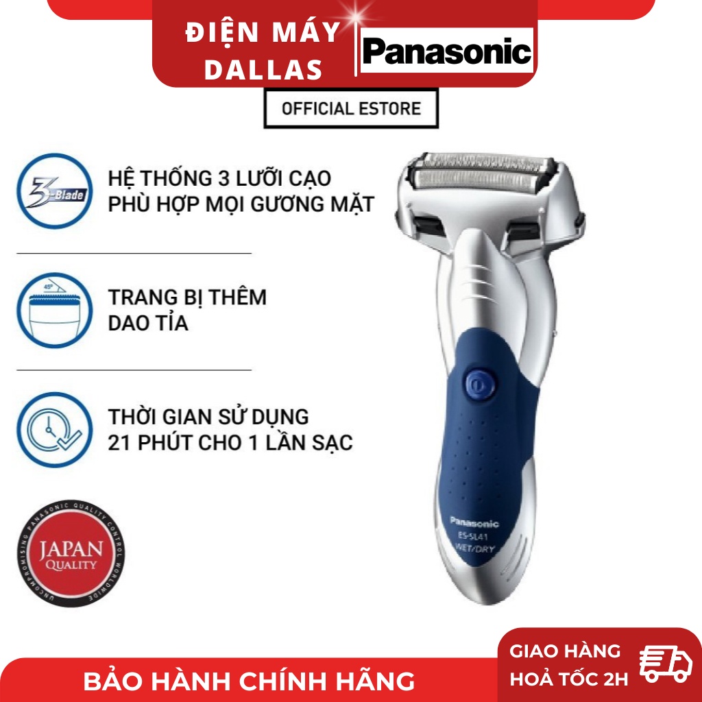 Máy cạo râu 3 lưỡi Panasonic ES-SL41-S453 - Hàng Chính Hãng - Xanh dương