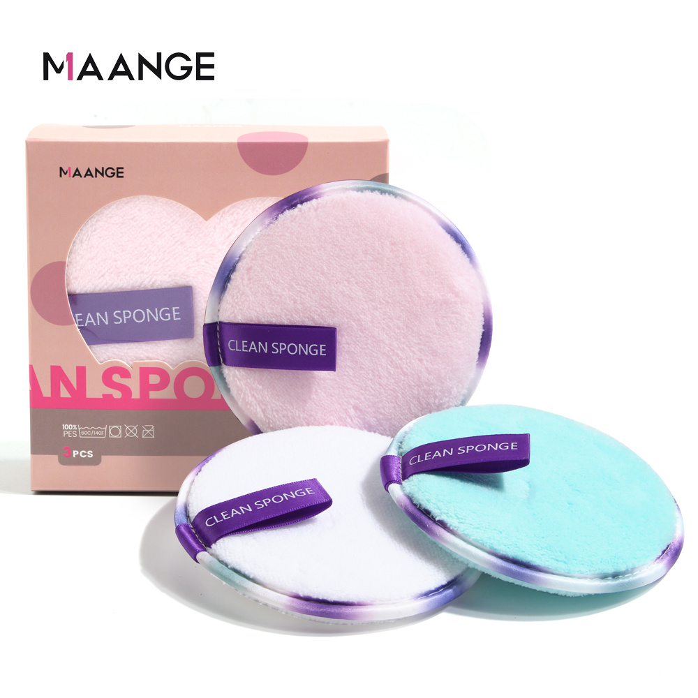 Set 3 bông xốp sợi mềm MAANGE 70g để làm sạch da mặt