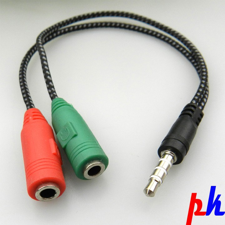 Jack gộp audio và mic bọc dù chống đứt gãy