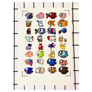 Set 32 stickers Among us