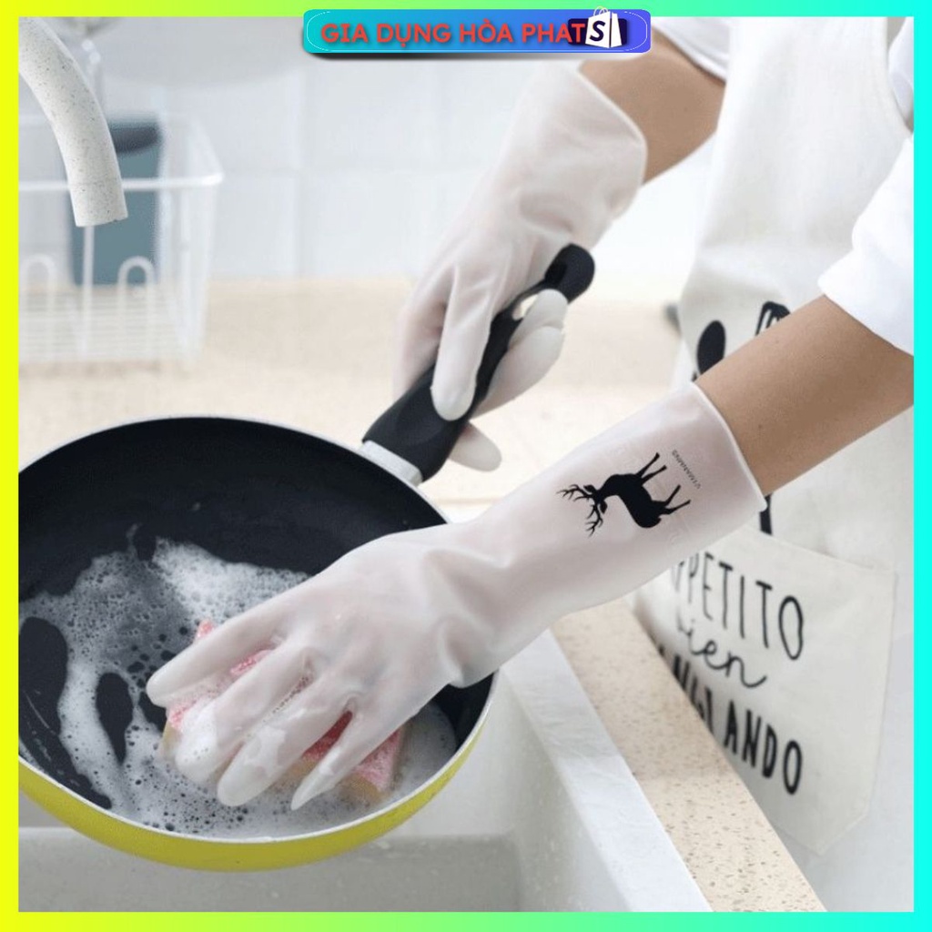 Bao tay - Găng tay cao su con hươu siêu bền dai,loại ngắn