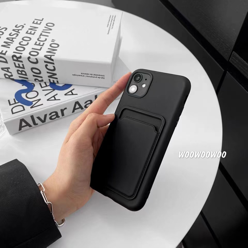 Ốp Điện Thoại Silicon Có Ngăn Đựng Thẻ Cho Iphone 14 / 13 12 / 11 7P / 8plus / X / xsm