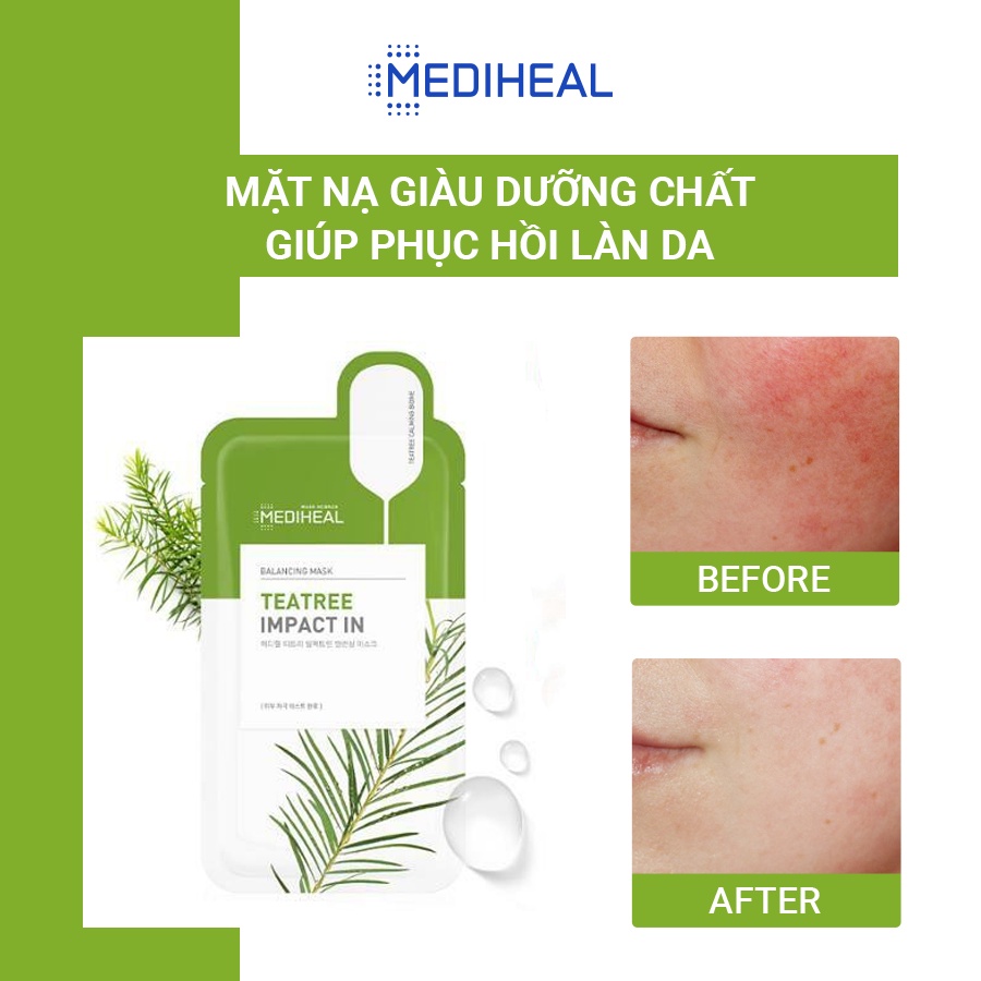 Mặt Nạ Dưỡng Da Chiết Xuất Chàm Trà Mediheal Teatree Impact In Balancing Mask 24ml