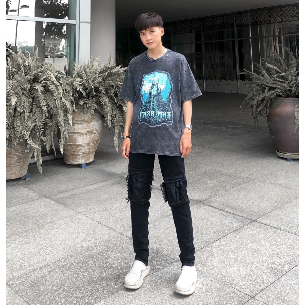 Quần jean  biker đen QJ39