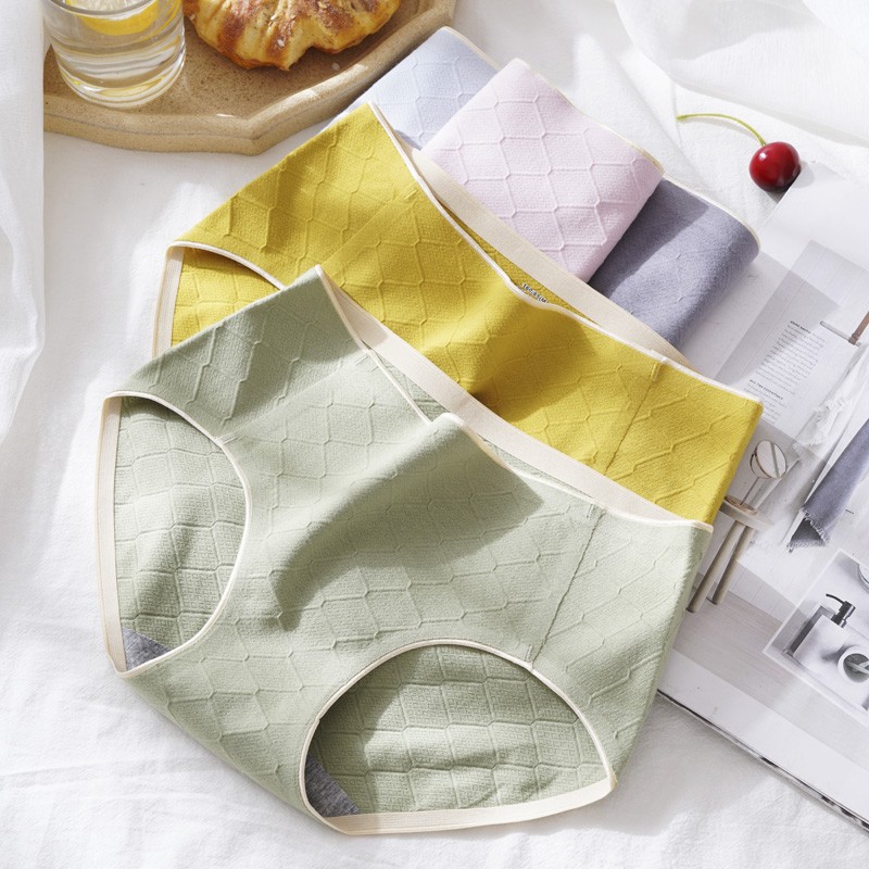 146812 Quần Lót Cotton Kháng Khuẩn Lưng Vừa Không Đường May Thoáng Khí Thoải Mái
