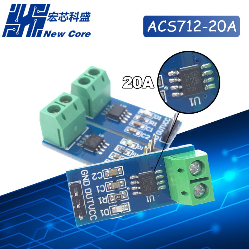 1 Mô Đun Cảm Biến Dòng Điện 5a 20a 30a Acs712 Cho Arduino